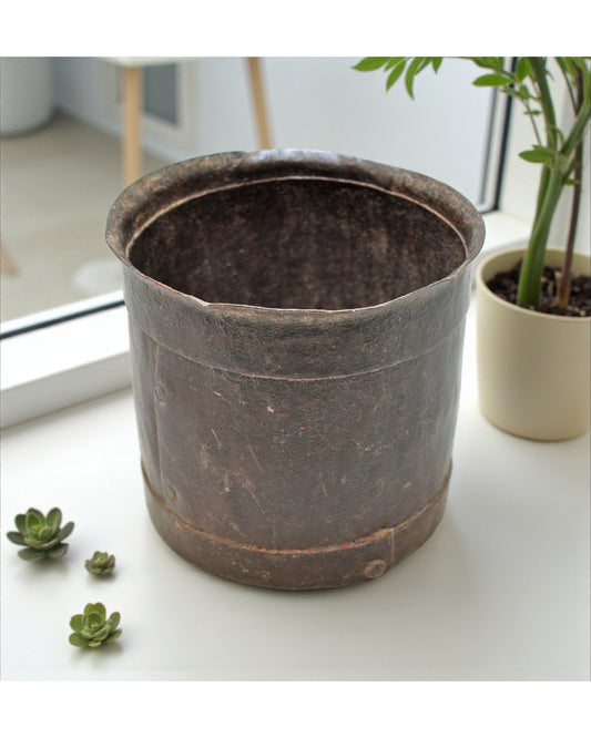 Antique Iron Grain Measurement Paili Pot Original Old Hand Crafted