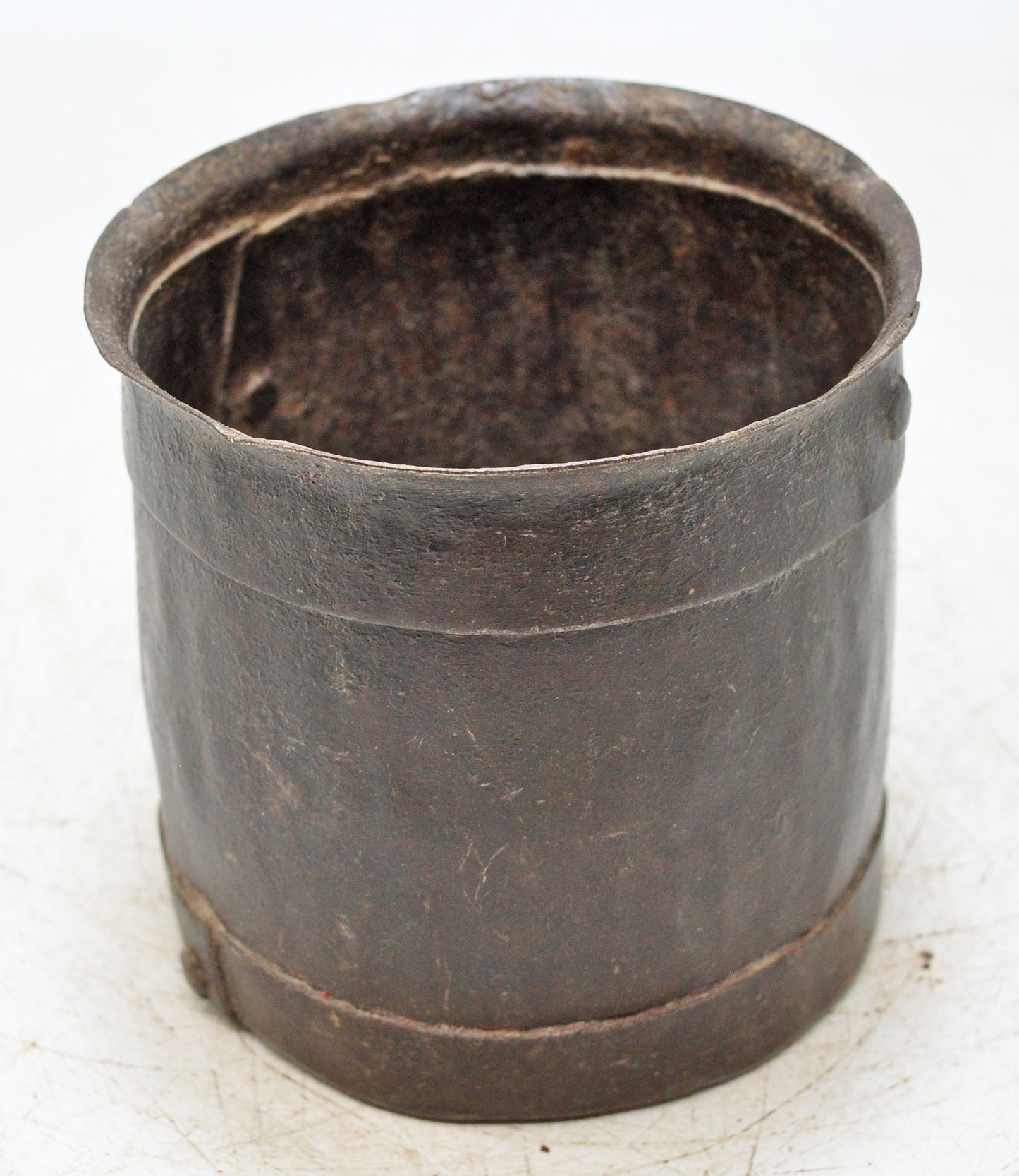 Antique Iron Grain Measurement Paili Pot Original Old Hand Crafted