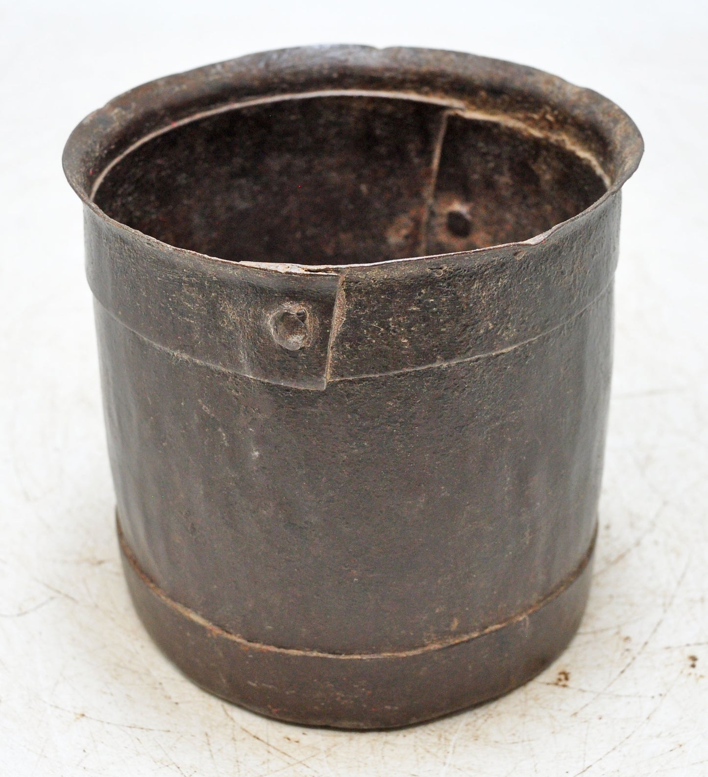 Antique Iron Grain Measurement Paili Pot Original Old Hand Crafted