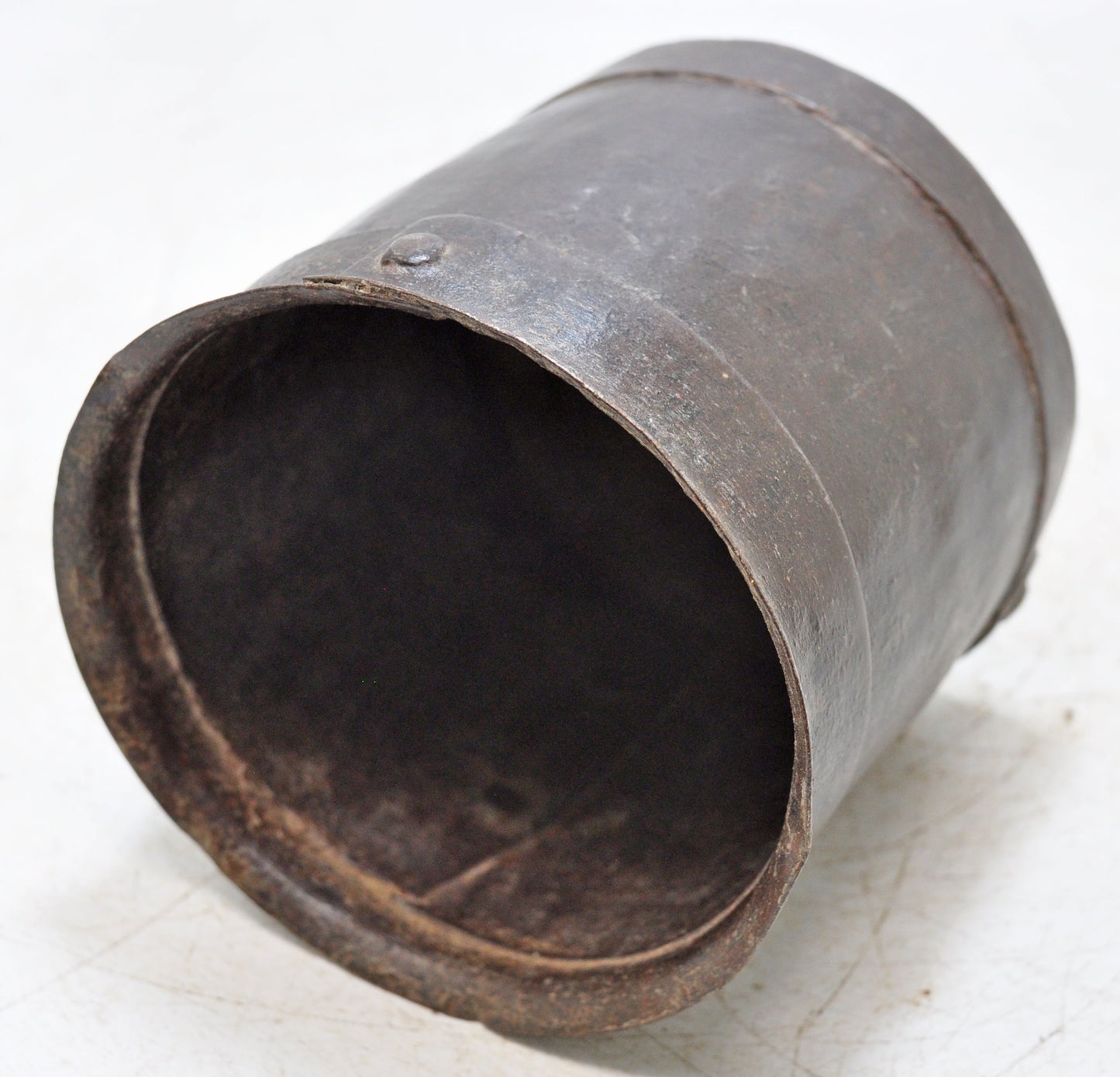 Antique Iron Grain Measurement Paili Pot Original Old Hand Crafted