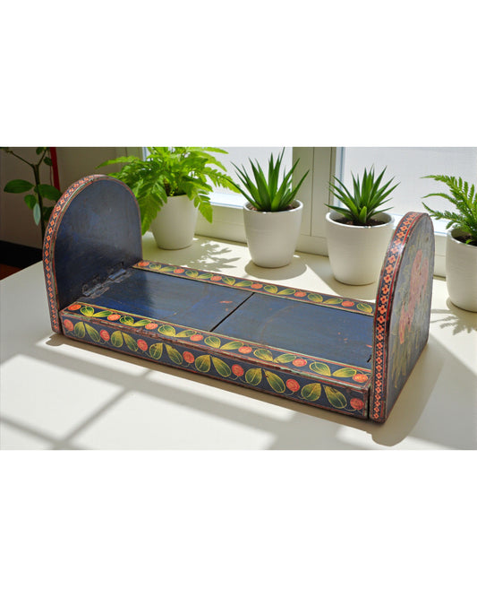 Vintage Wooden Book Stand Original Old Hand Crafted Painted