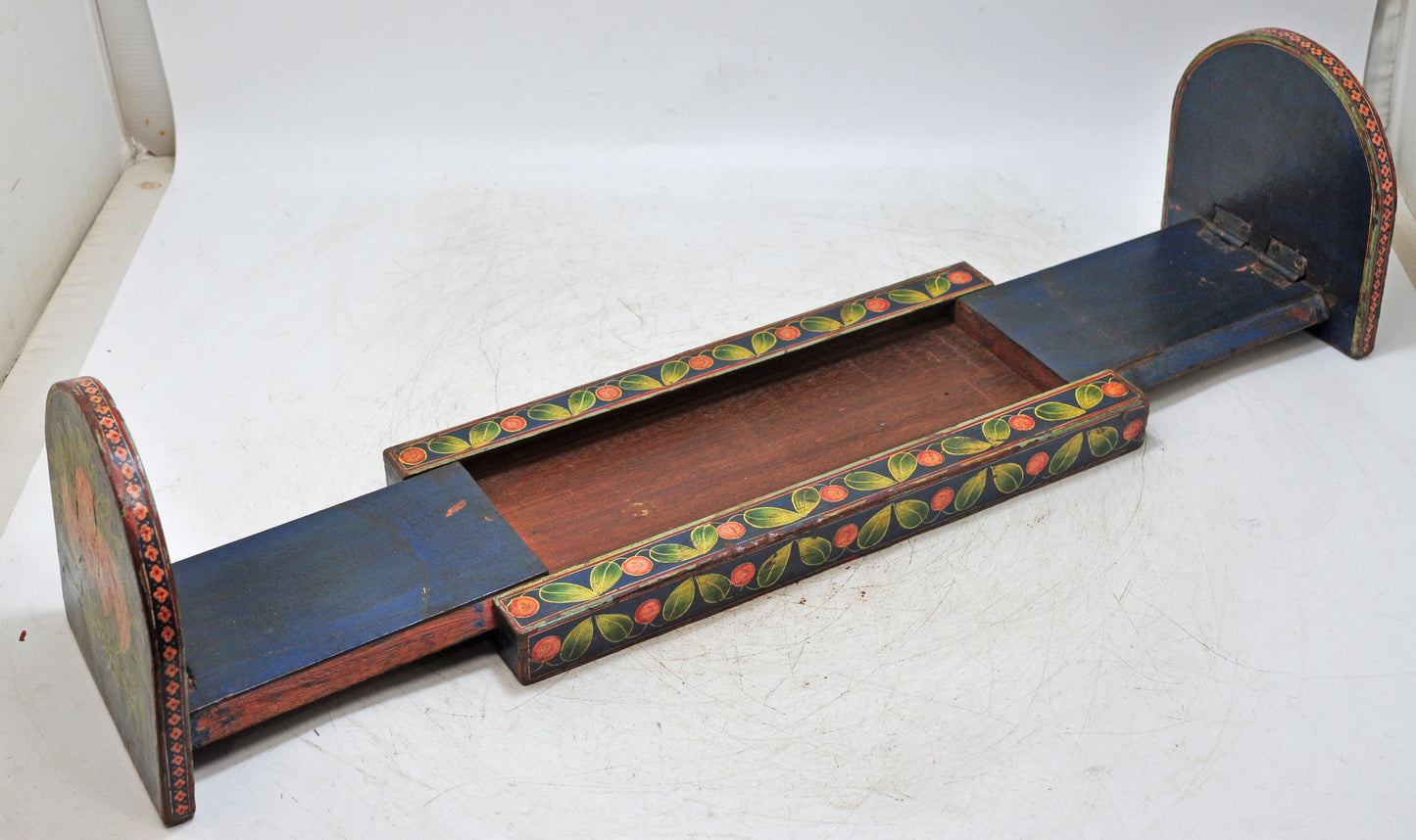 Vintage Wooden Book Stand Original Old Hand Crafted Painted
