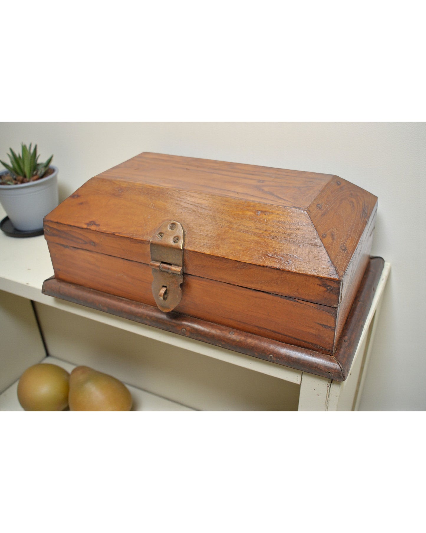 Vintage Wooden Storage Chest Box Original Old Hand Crafted
