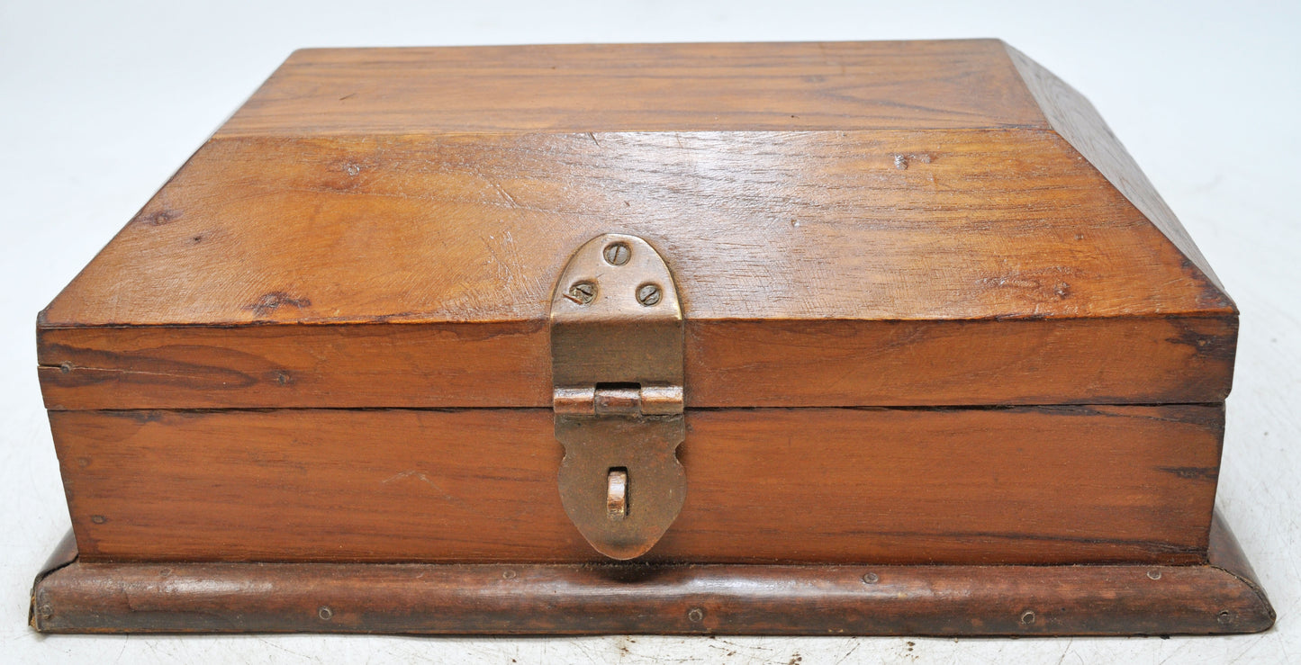Vintage Wooden Storage Chest Box Original Old Hand Crafted