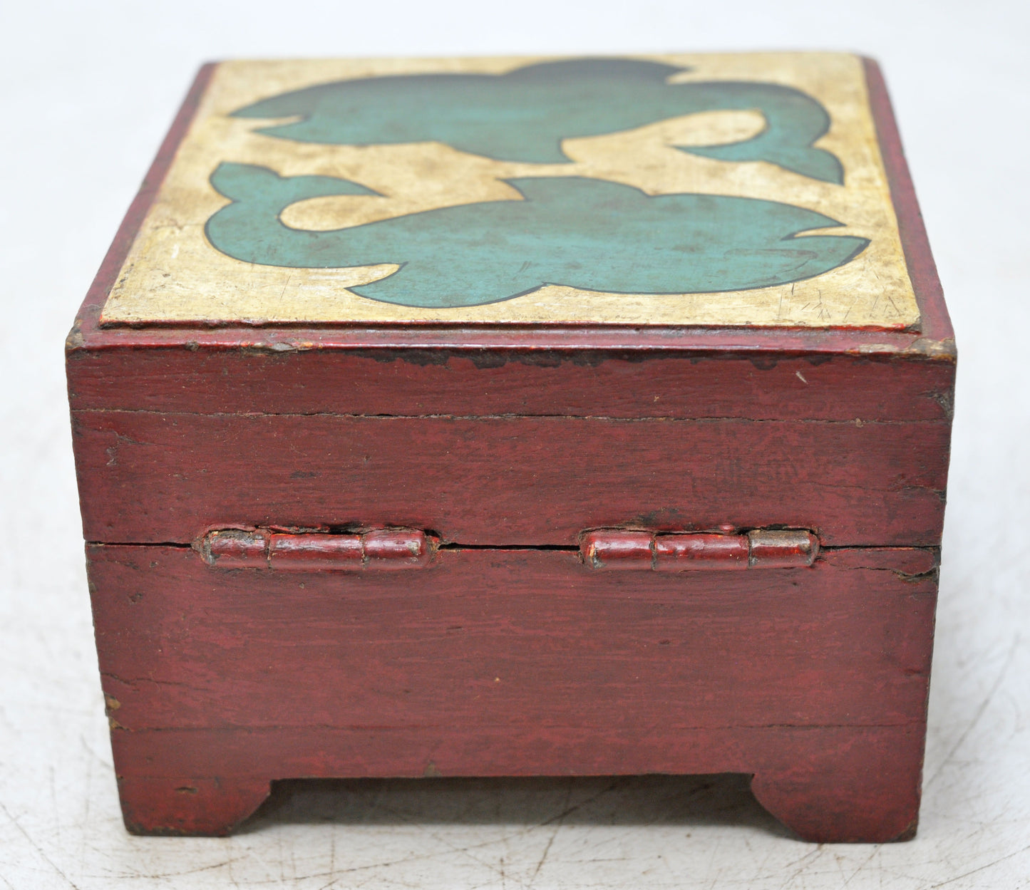 Vintage Wooden Small Storage Box Original Old Hand Crafted Painted