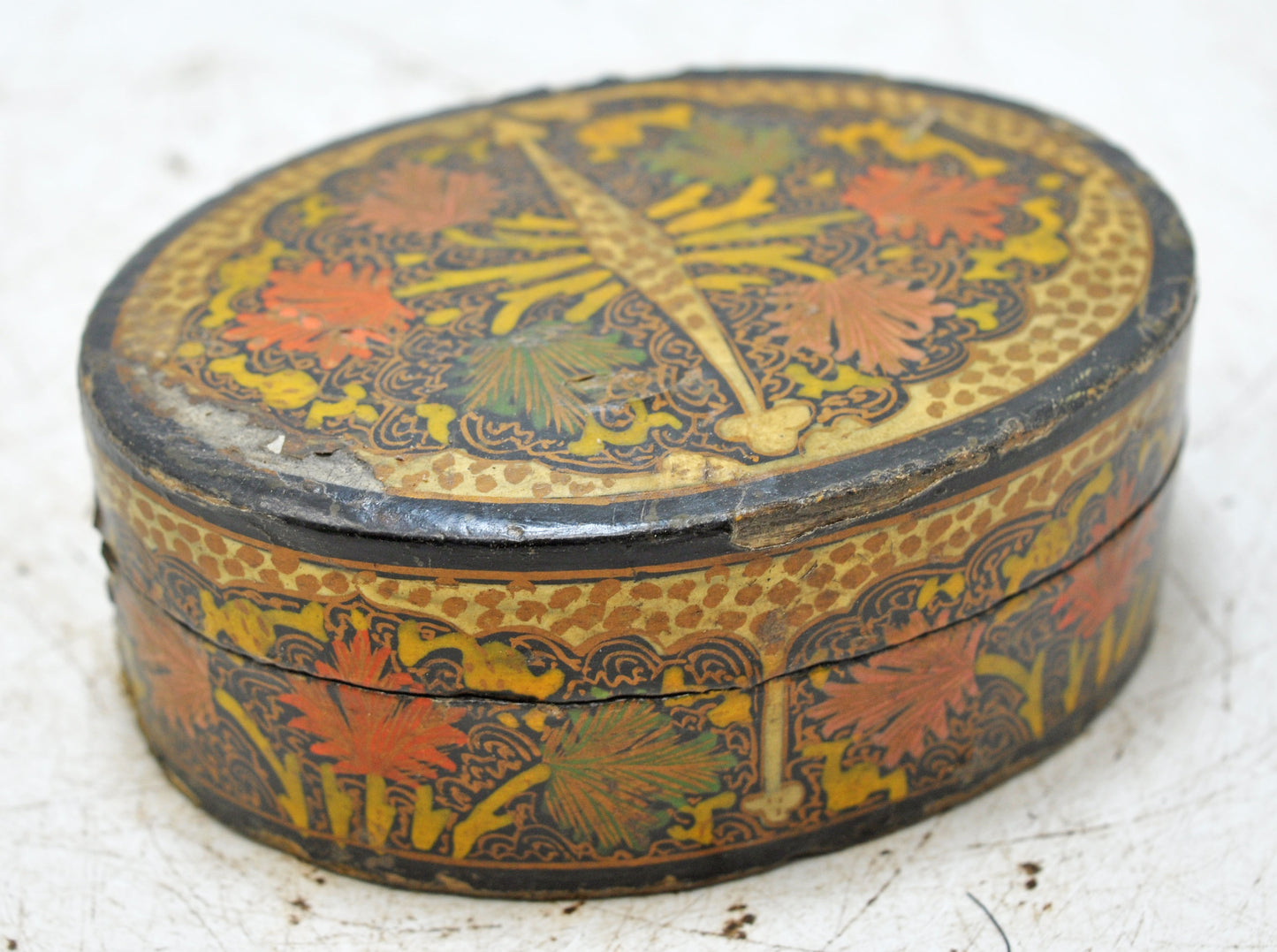 Vintage Wooden Small Storage Box Original Old Hand Crafted Painted