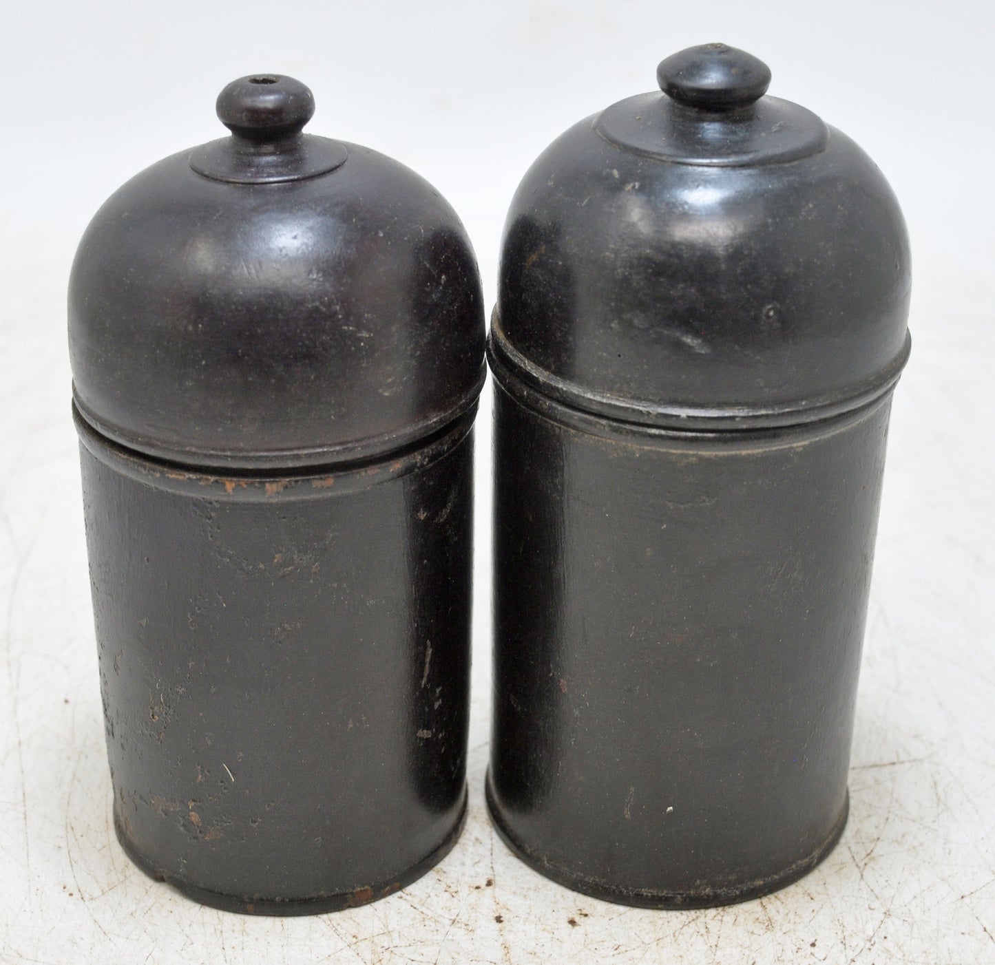 Vintage Wooden Set of 2 Lacquer Candy Boxes Original Old Hand Carved