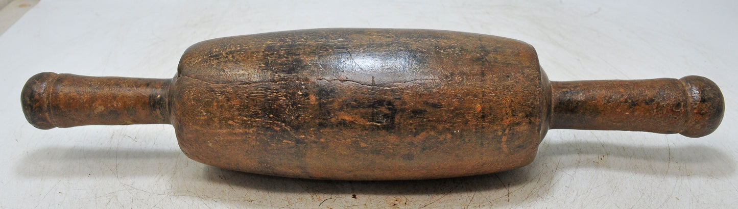 Antique Wooden Large Chapati Bread Rolling Pin Belan Original Old Hand Carved