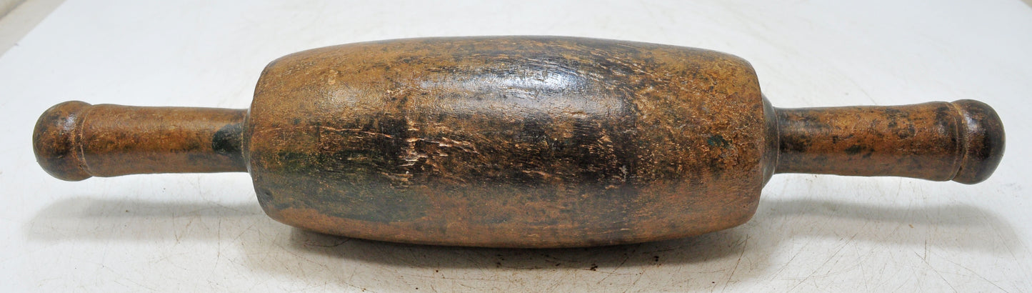Antique Wooden Large Chapati Bread Rolling Pin Belan Original Old Hand Carved