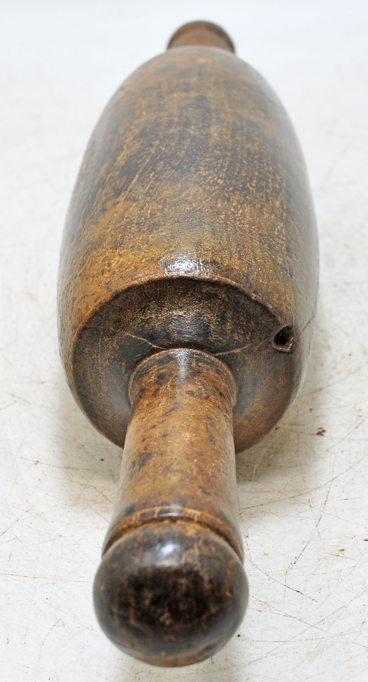 Antique Wooden Large Chapati Bread Rolling Pin Belan Original Old Hand Carved