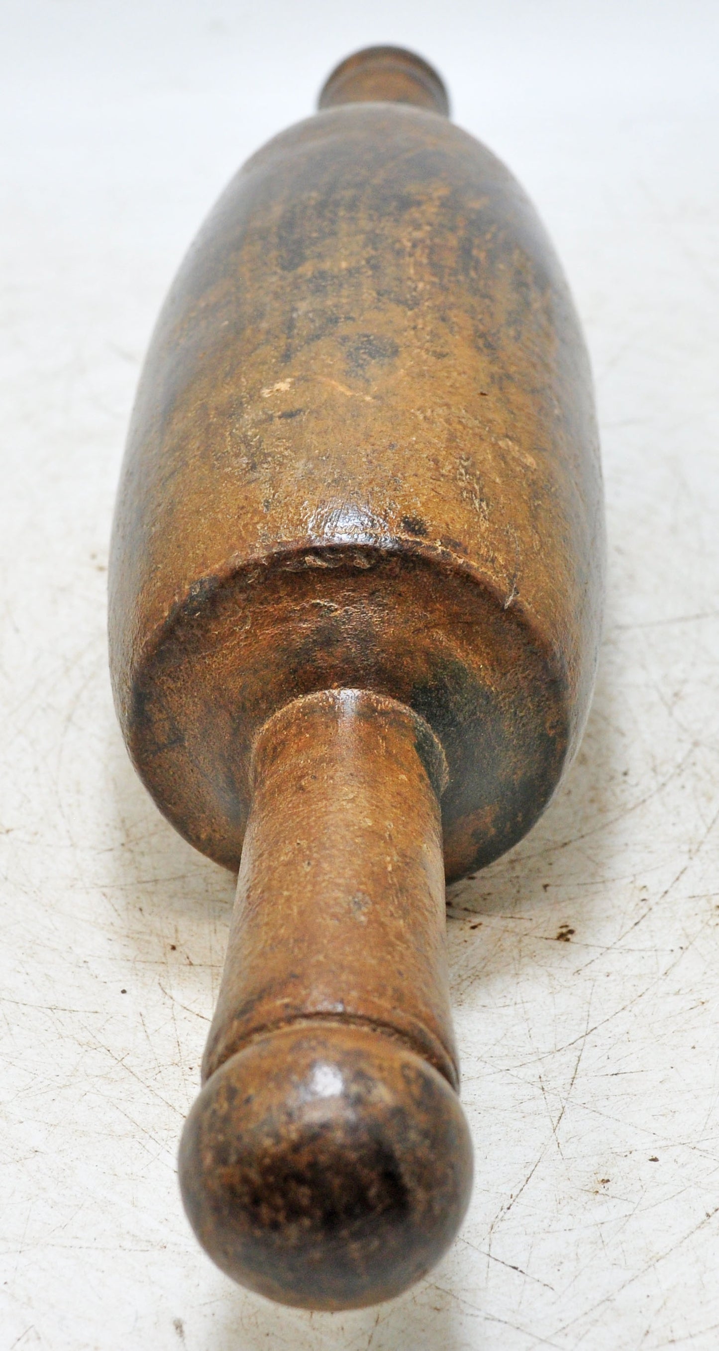 Antique Wooden Large Chapati Bread Rolling Pin Belan Original Old Hand Carved