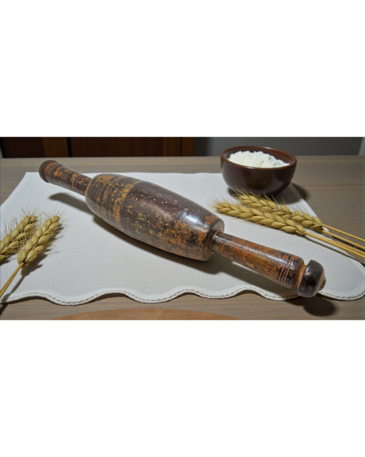 Antique Wooden Large Chapati Bread Rolling Pin Belan Original Old Hand Carved