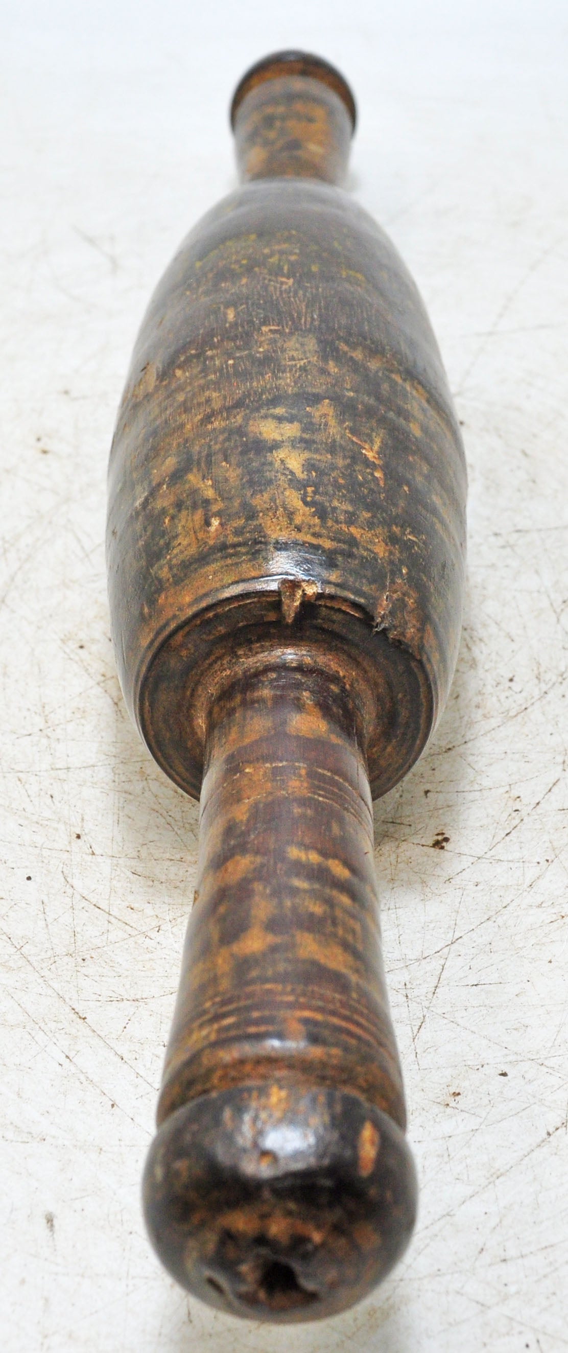 Antique Wooden Large Chapati Bread Rolling Pin Belan Original Old Hand Carved
