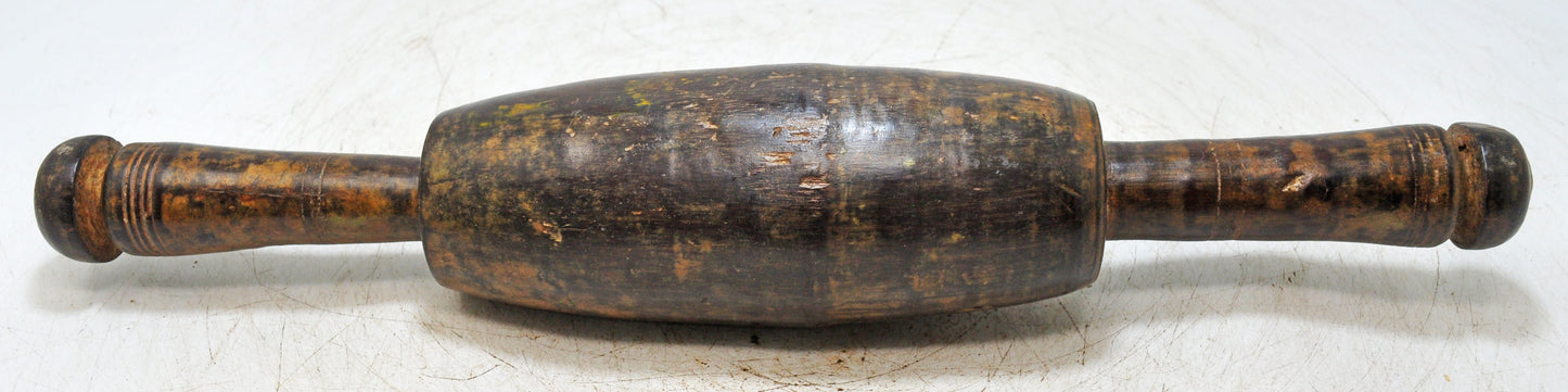 Antique Wooden Large Chapati Bread Rolling Pin Belan Original Old Hand Carved