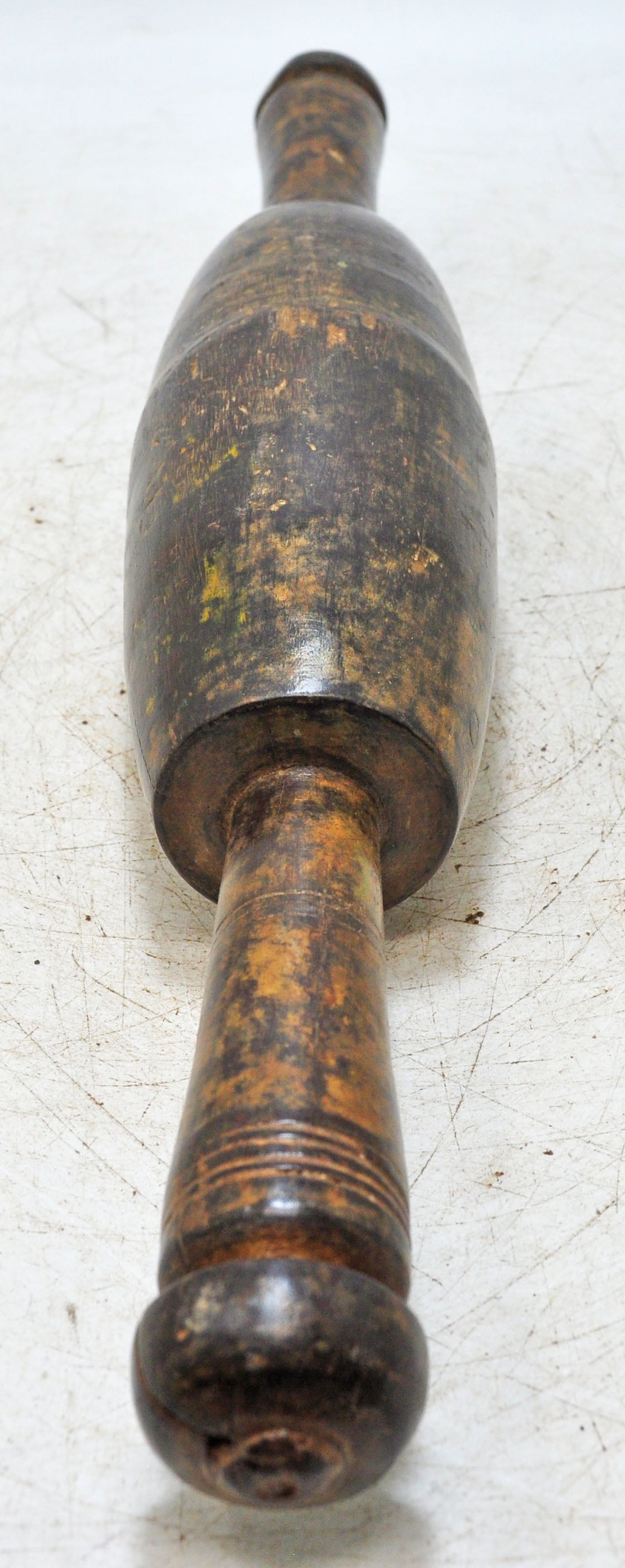 Antique Wooden Large Chapati Bread Rolling Pin Belan Original Old Hand Carved