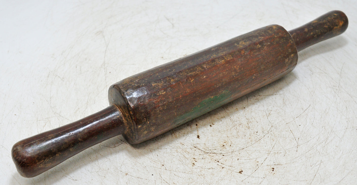 Antique Wooden Large Chapati Bread Rolling Pin Belan Original Old Hand Carved