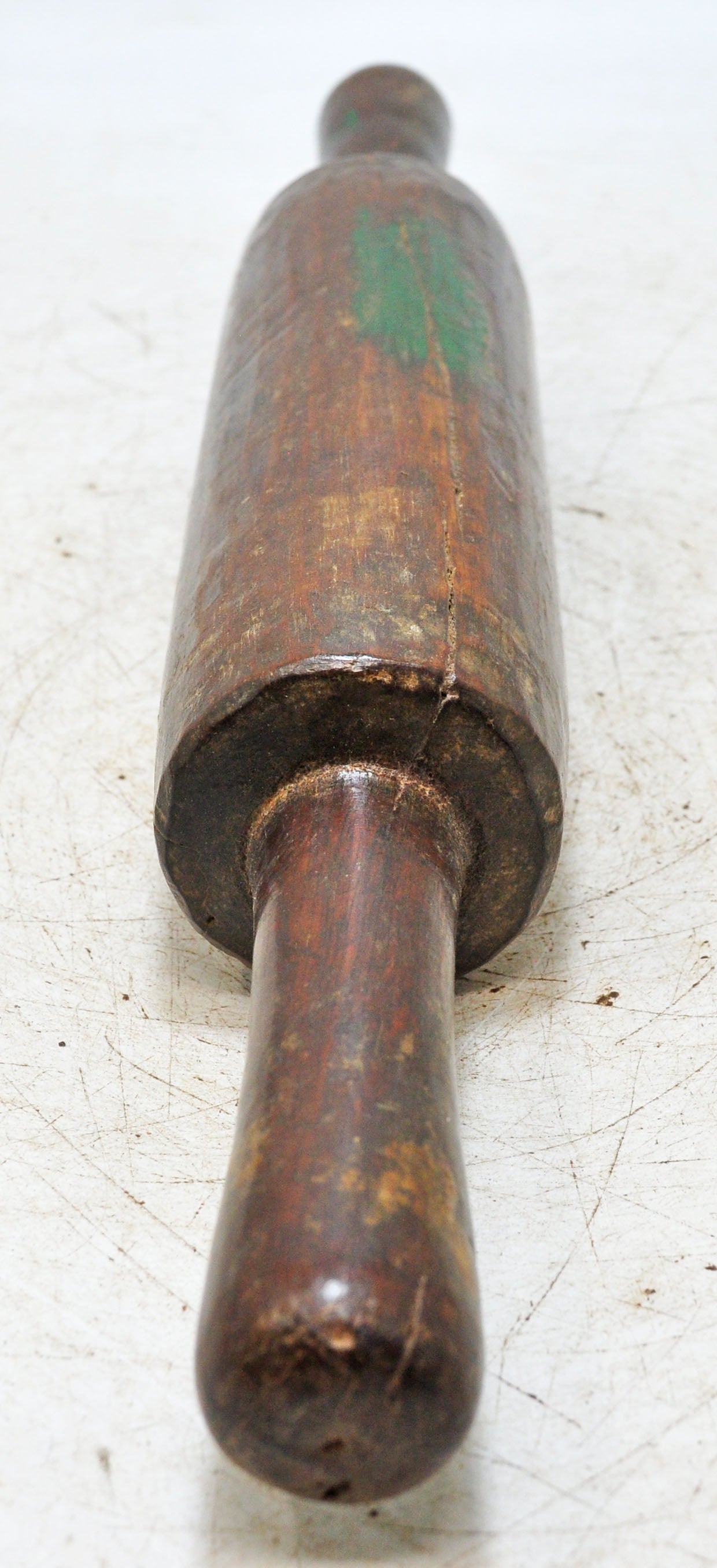Antique Wooden Large Chapati Bread Rolling Pin Belan Original Old Hand Carved