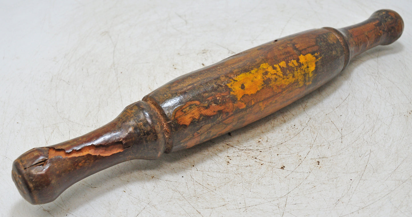 Antique Wooden Large Chapati Bread Rolling Pin Belan Original Old Hand Carved