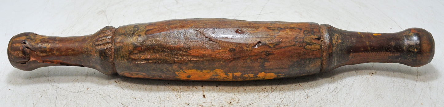 Antique Wooden Large Chapati Bread Rolling Pin Belan Original Old Hand Carved