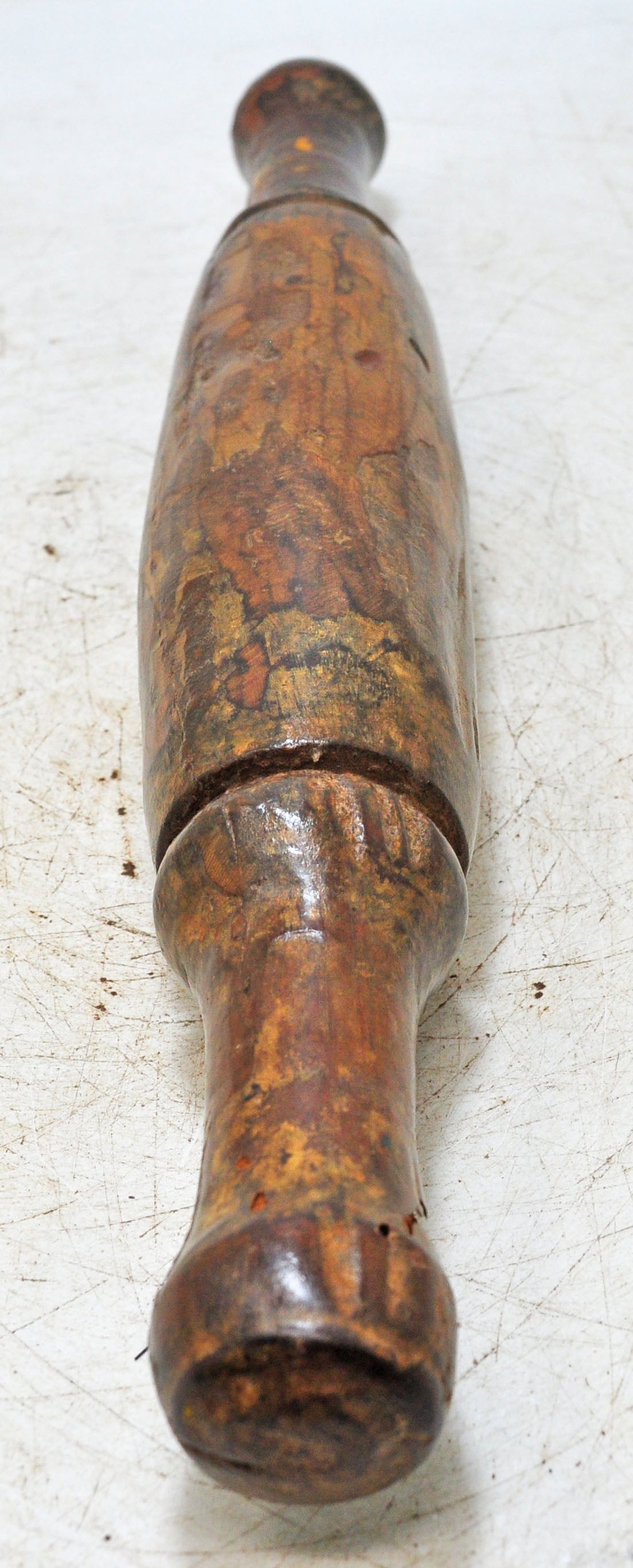 Antique Wooden Large Chapati Bread Rolling Pin Belan Original Old Hand Carved