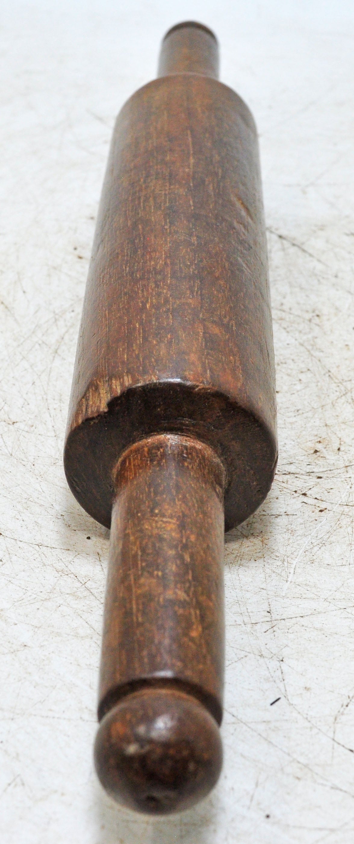 Antique Wooden Large Chapati Bread Rolling Pin Belan Original Old Hand Carved