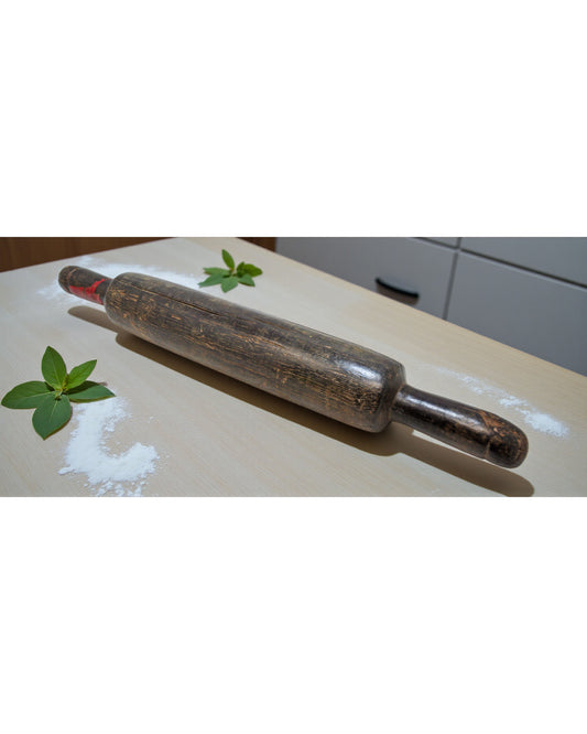 Antique Wooden Large Chapati Bread Rolling Pin Belan Original Old Hand Carved