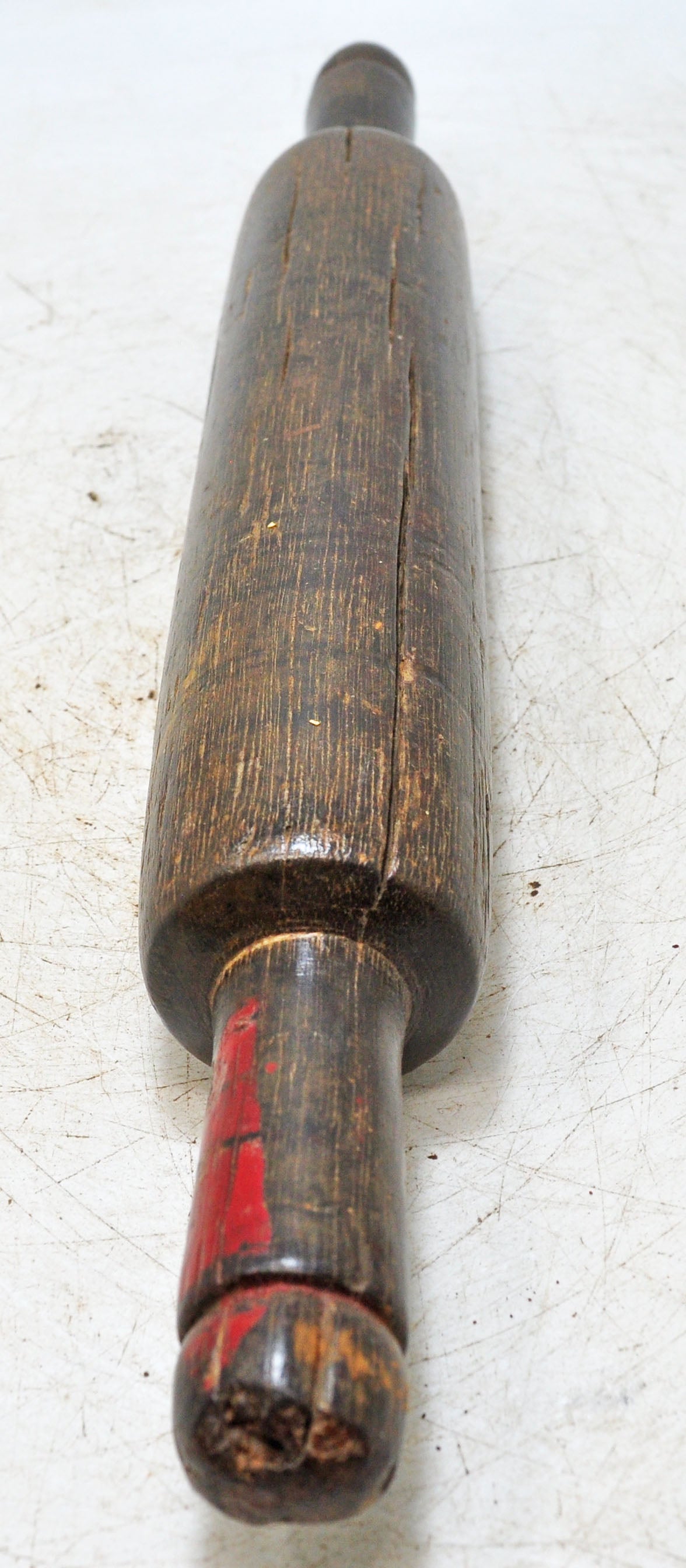 Antique Wooden Large Chapati Bread Rolling Pin Belan Original Old Hand Carved
