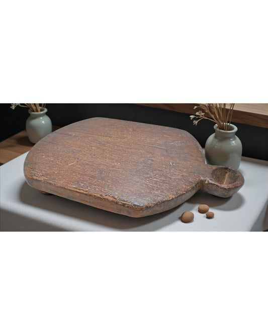 Antique Wooden Kitchenware Chopping Board Original Old Hand Carved
