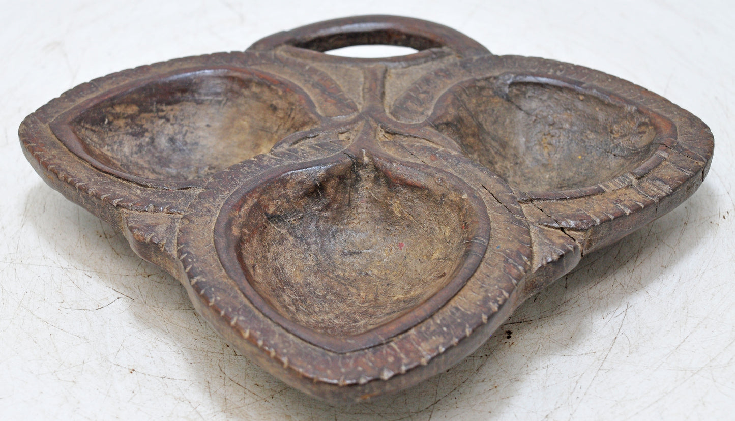 Antique Wooden Kitchenware Serving Tray Original Old Hand Carved
