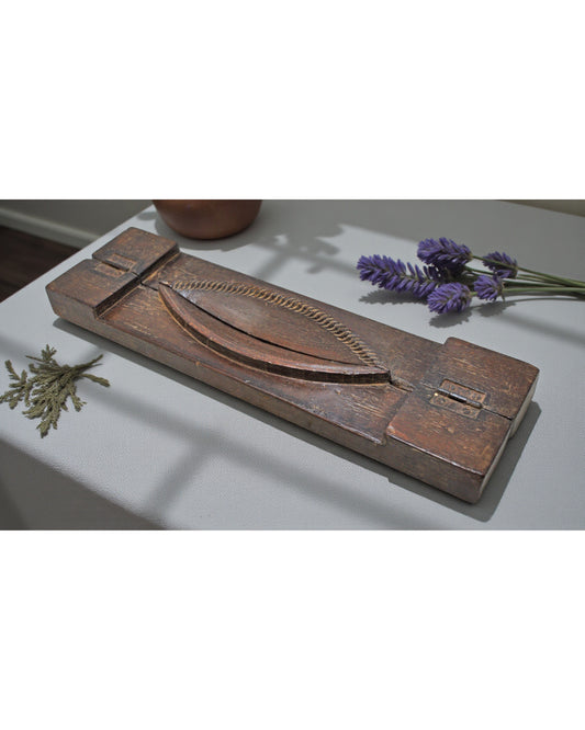 Antique Wooden Long Sweet Making Mould Original Old Hand Carved