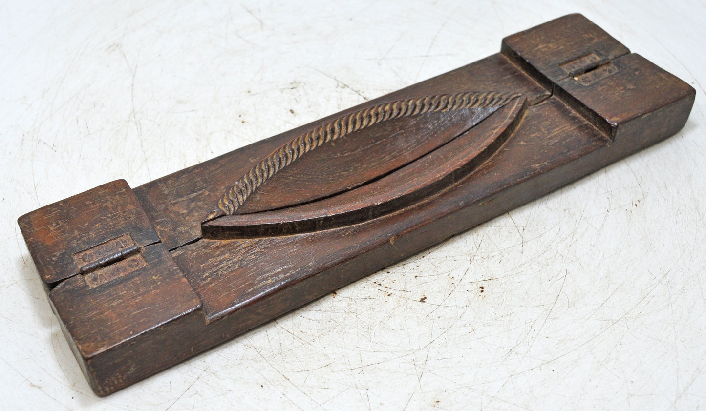 Antique Wooden Long Sweet Making Mould Original Old Hand Carved