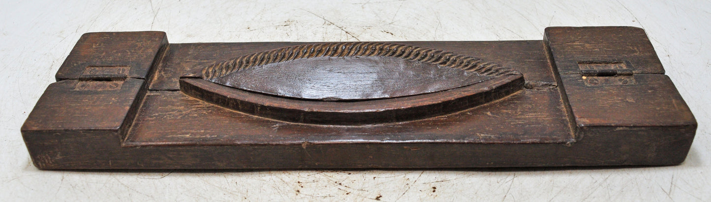 Antique Wooden Long Sweet Making Mould Original Old Hand Carved