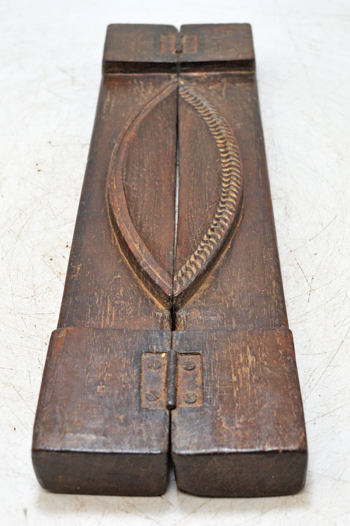 Antique Wooden Long Sweet Making Mould Original Old Hand Carved