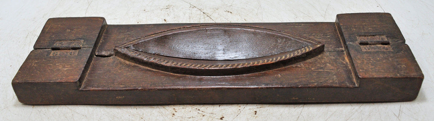 Antique Wooden Long Sweet Making Mould Original Old Hand Carved