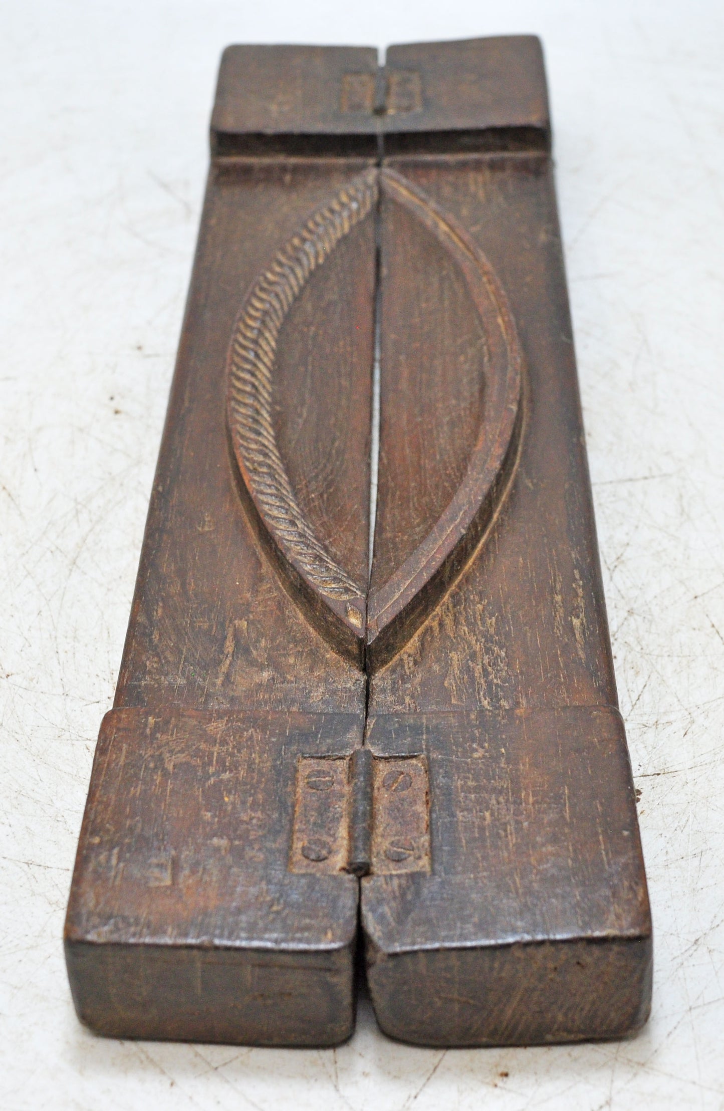 Antique Wooden Long Sweet Making Mould Original Old Hand Carved