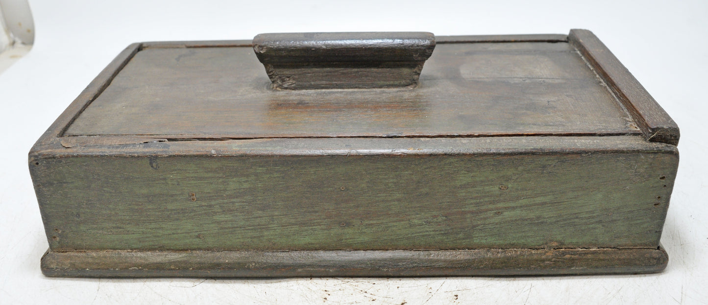 Antique Wooden Kitchenware Spice Box Original Old Hand Carved
