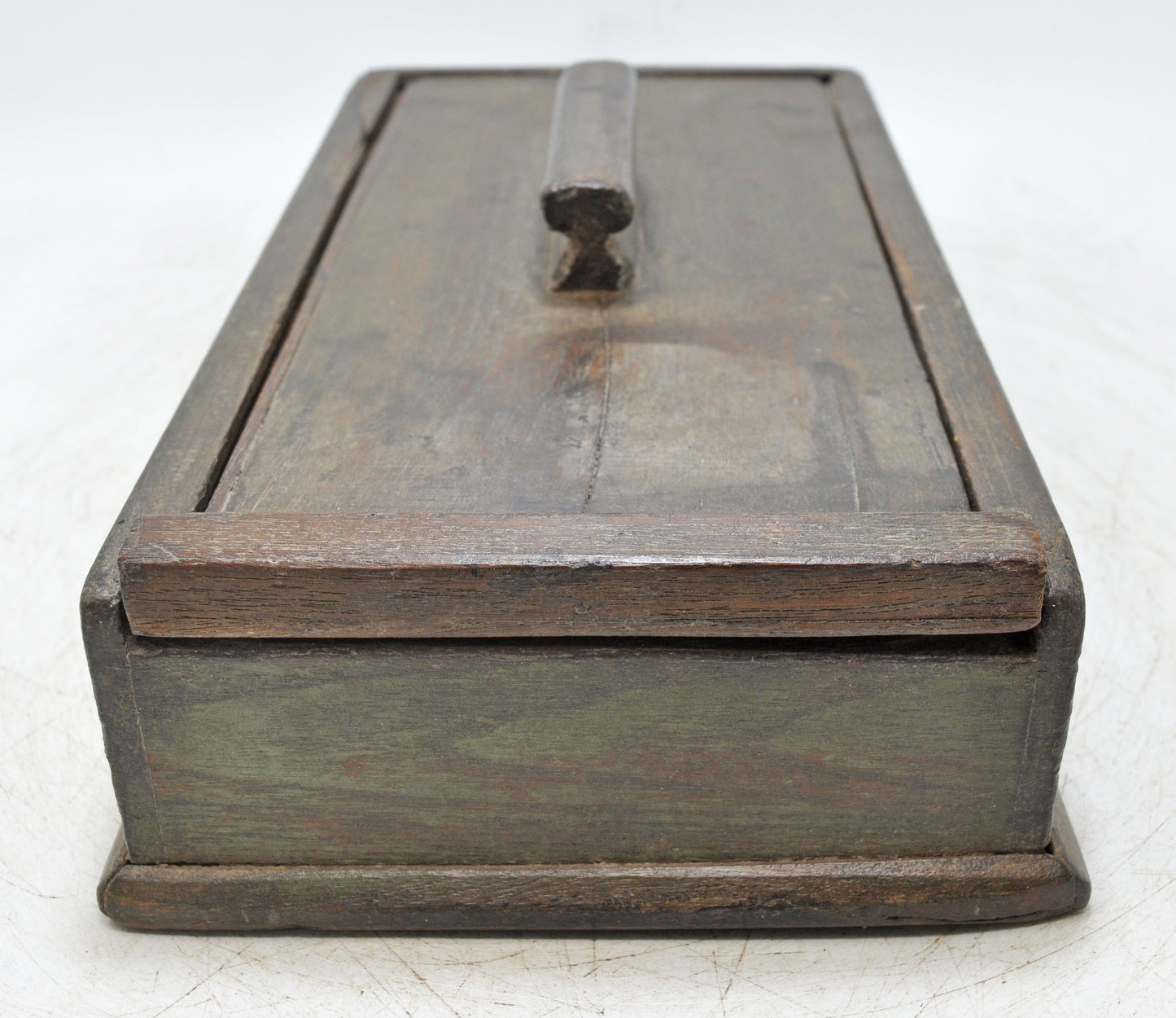 Antique Wooden Kitchenware Spice Box Original Old Hand Carved