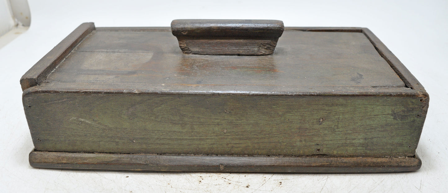 Antique Wooden Kitchenware Spice Box Original Old Hand Carved