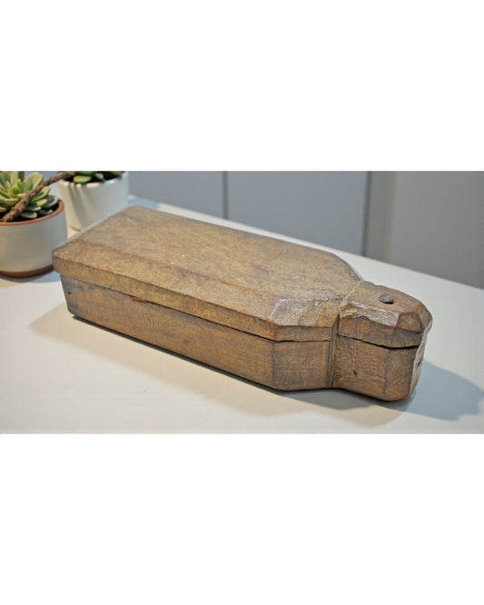 Antique Wooden Kitchenware Spice Box Original Old Hand Carved