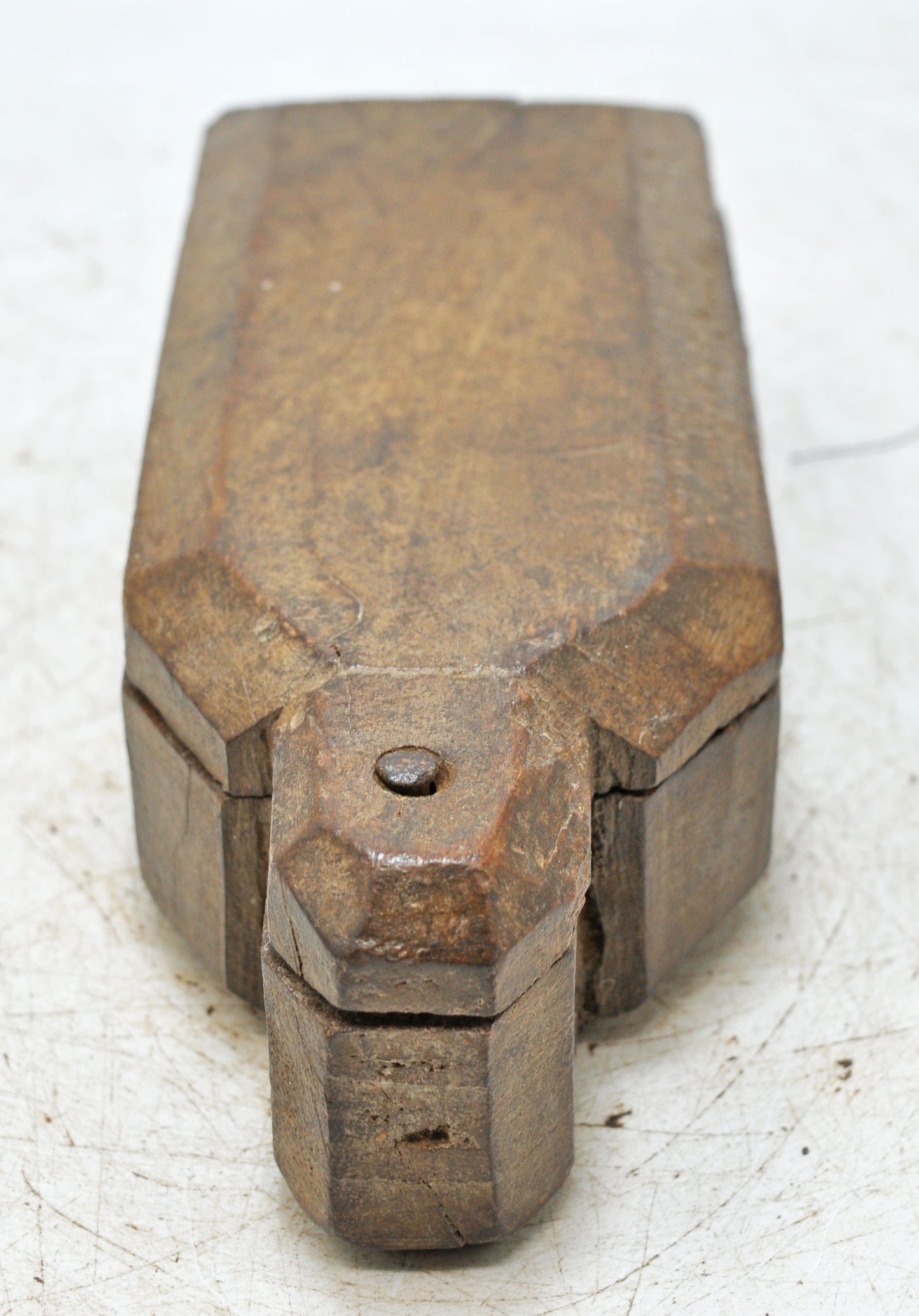 Antique Wooden Kitchenware Spice Box Original Old Hand Carved