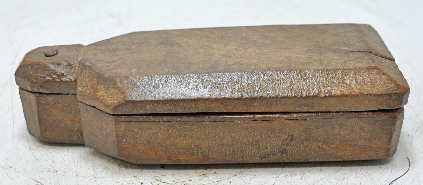 Antique Wooden Kitchenware Spice Box Original Old Hand Carved