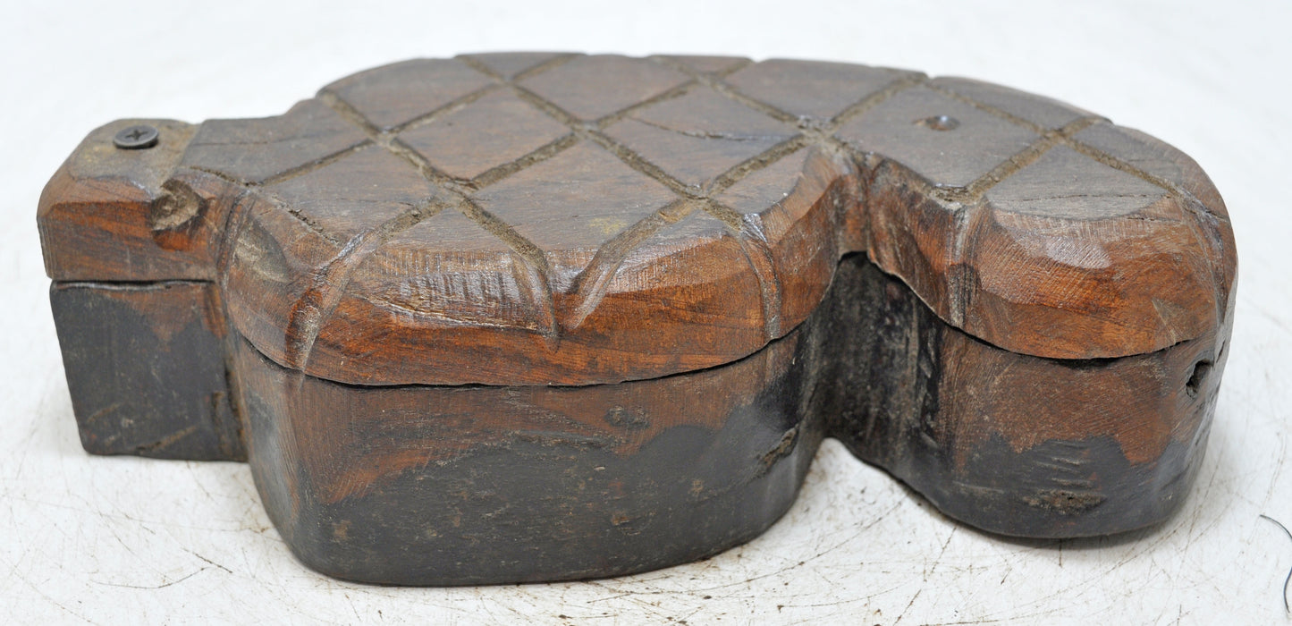 Antique Wooden Kitchenware Spice Box Original Old Hand Carved