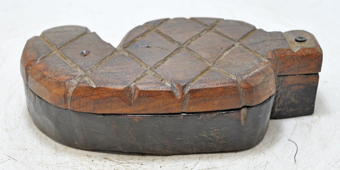 Antique Wooden Kitchenware Spice Box Original Old Hand Carved