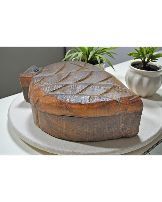 Antique Wooden Kitchenware Spice Box Original Old Hand Carved