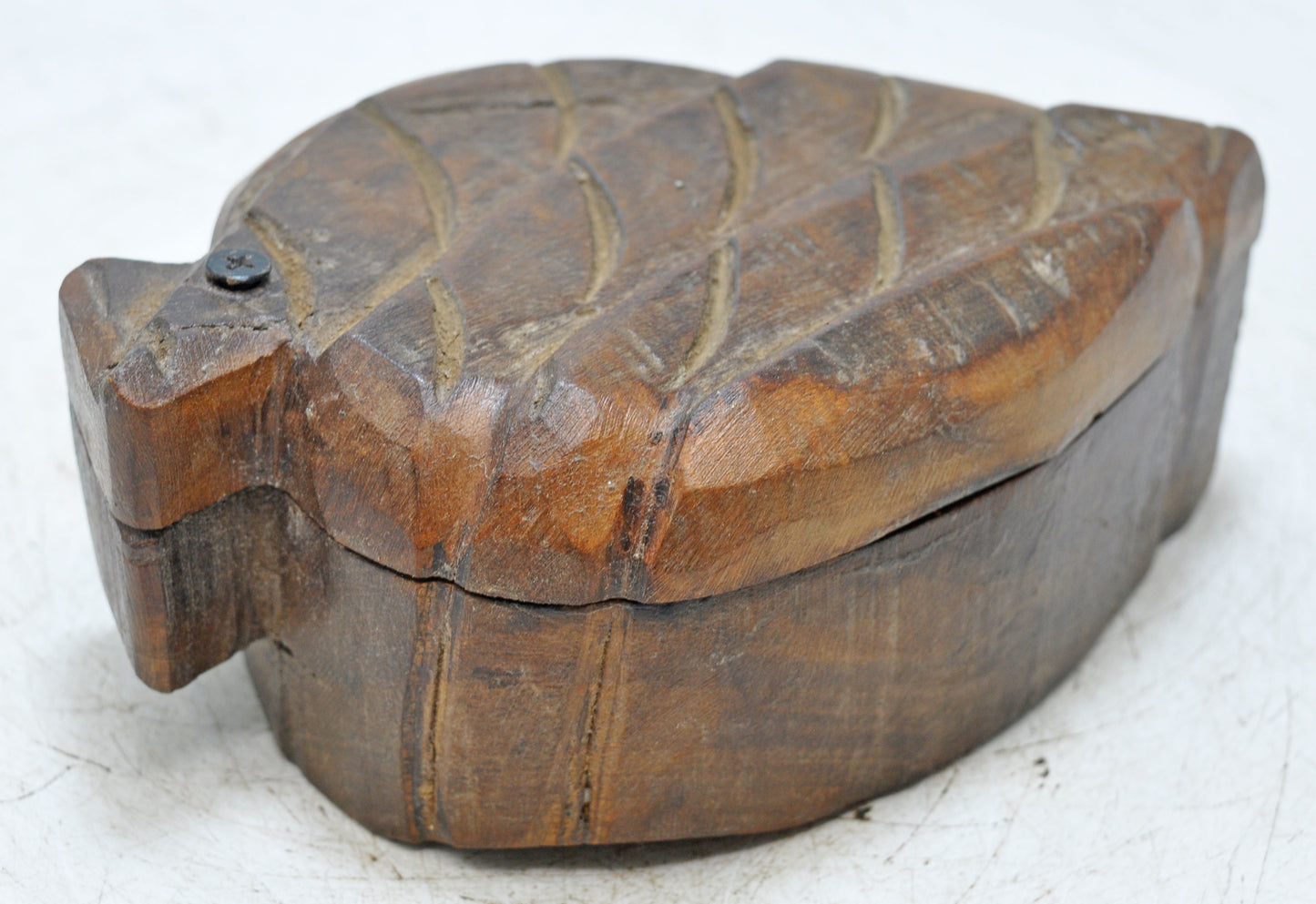 Antique Wooden Kitchenware Spice Box Original Old Hand Carved