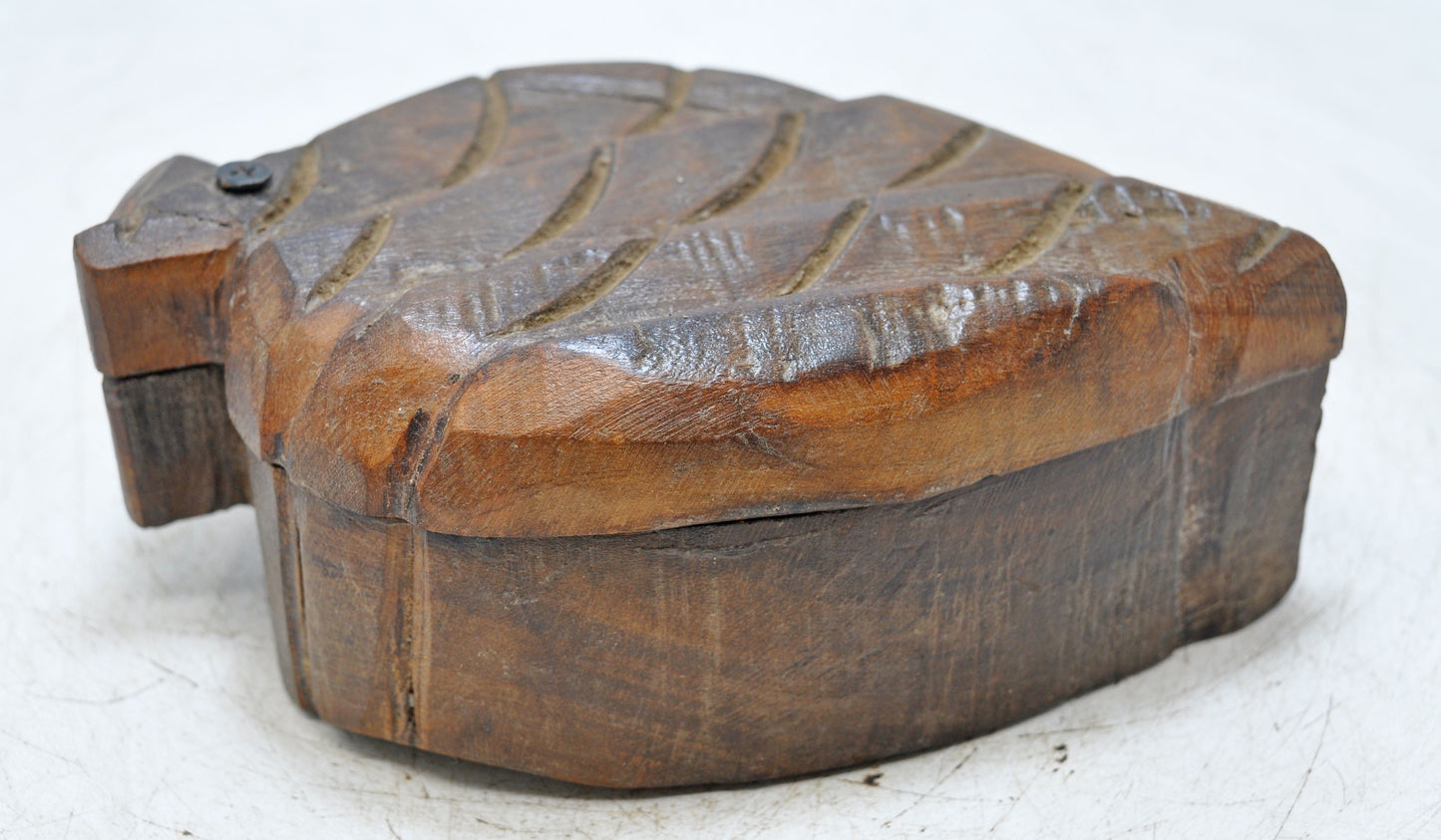 Antique Wooden Kitchenware Spice Box Original Old Hand Carved