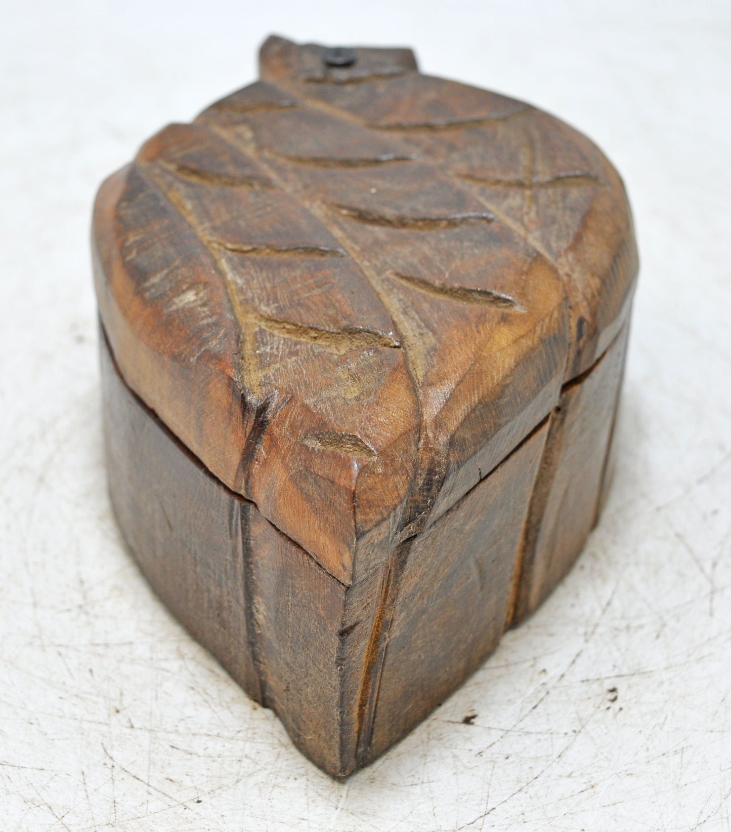 Antique Wooden Kitchenware Spice Box Original Old Hand Carved