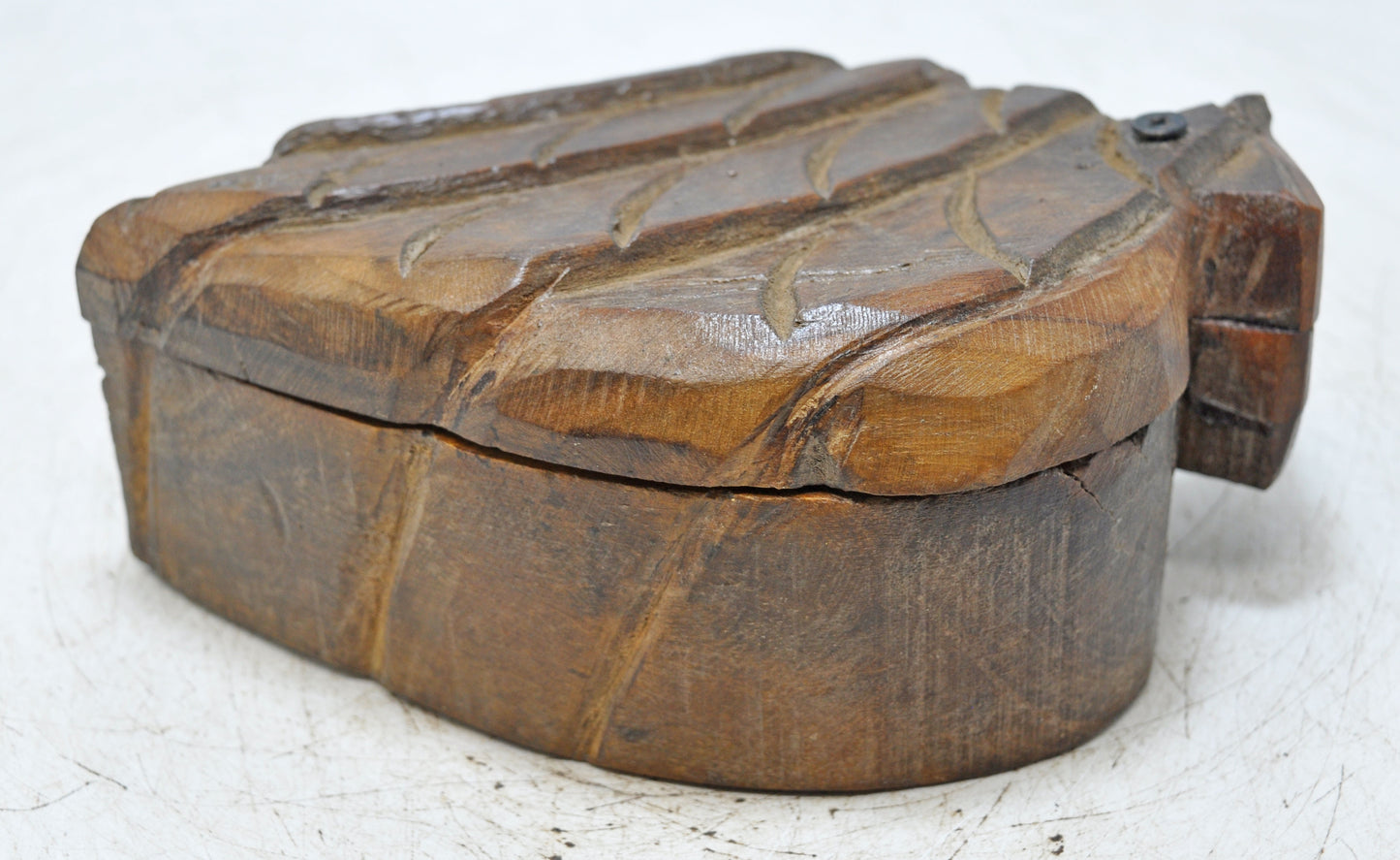 Antique Wooden Kitchenware Spice Box Original Old Hand Carved