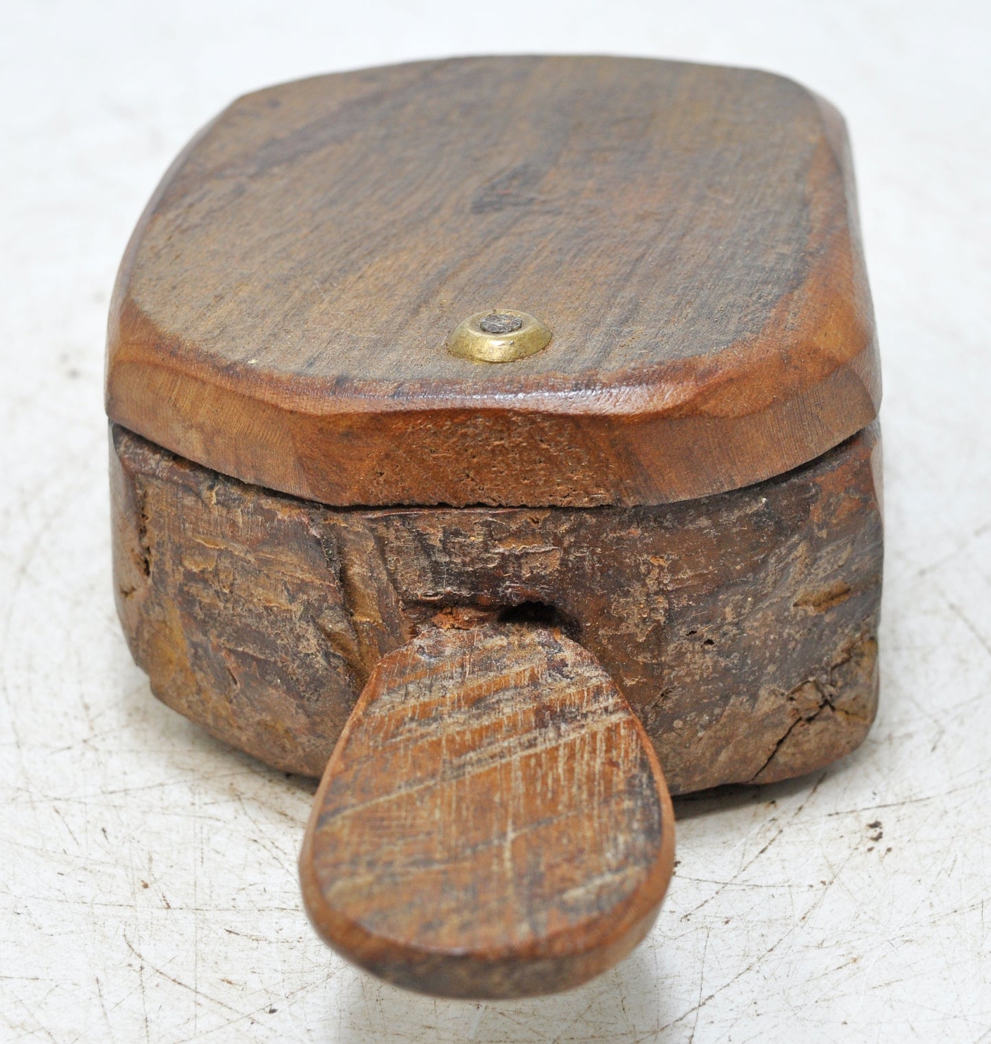 Antique Wooden Kitchenware Spice Box Original Old Hand Carved
