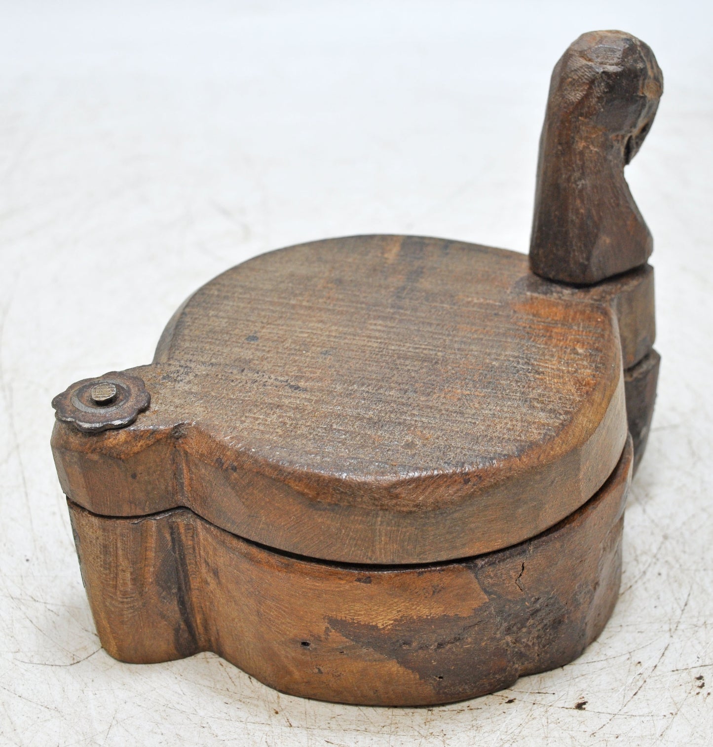 Antique Wooden Kum Kum Powder Tika Box Original Old Hand Carved